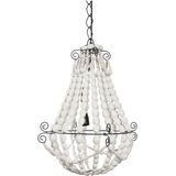 Bodilson | Kroonluchter King diameter 40 cm x hoogte 60 cm wit kroonluchters hout hanglampen verlichting | NADUVI outlet