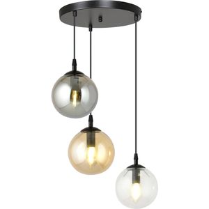 Glazen hanglamp eetkamer Cosmo rond 3-lichts | NADUVI Collection