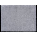 Effen Deurmat Plain Wasbaar 30°C - Zilver 80x120 cm