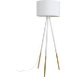 Zuiver | Vloerlamp Highland breedte 50 cm x hoogte 155 cm wit vloerlampen polyester, hout verlichting vloerlampen | NADUVI outlet