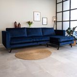 Dimehouse | Hoekbank Gino hoekdeel rechts velours blauw 270x150 cm hoekbanken | NADUVI