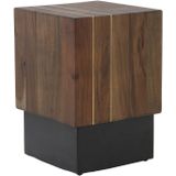 Light & Living | Bijzettafel Macuma lengte 28 cm x breedte 28 cm x hoogte 40 cm bruin bijzettafels hout tafels meubels | NADUVI outlet