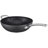 MasterChef | Wokpan Hard Anodised diameter 28 cm zilverkleurig potten & pannen aluminium, roestvrij staal kookgerei koken | NADUVI outlet