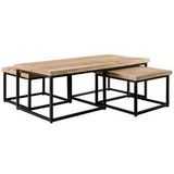 Mister Habitat | Set van 3 Salontafels The Vic rechthoek: lengte 120 cm x breedte 55 cm x hoogte bruin, zwart salontafels | NADUVI outlet