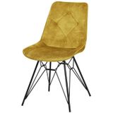 4uDesigned | Eetkamerstoel Bacchus lengte 86 cm x breedte 47.5 cm x diepte 60 cm x zithoogte okergeel eetkamerstoelen velvet, | NADUVI outlet
