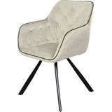 Hearthome & Living | Eetkamerstoel Anne fluweel beige 60x85.5x57.5 cm eetkamerstoelen | NADUVI