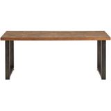 House of Highlights | Eettafel Fantasy small: lengte 200 cm x breedte 100 cm x hoogte 78 bruin eettafels teak, metaal tafels | NADUVI outlet