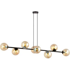 Zwarte hanglamp eettafel Valentino 8-lichts | NADUVI Collection