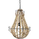 Bodilson | Kroonluchter King diameter 40 cm x hoogte 60 cm naturel kroonluchters hout verlichting hanglampen | NADUVI outlet