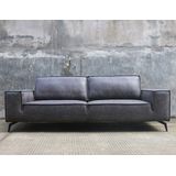 4udesigned | Sofa Dutch Delight 3-zits lengte 237 cm x diepte 98 cm x hoogte 79 cm antraciet hoekbanken kunstleer, zwart | NADUVI outlet