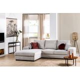Cozyhouse | Hoekbank Rio ribstof links textiel grijs 278x95x199 cm hoekbanken | NADUVI