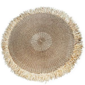 Vloerkleed Fringed zeegras rond | Bazar Bizar