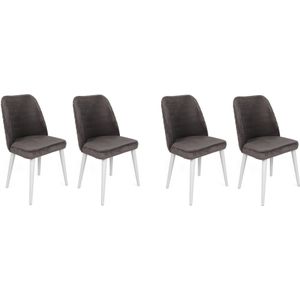 Set van 4 eetkamerstoelen Tulin velvet | Atelier Del Sofa