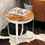 Dimehouse | Bijzettafel Kelso lengte 45 cm x breedte 45 cm x hoogte 45 cm zwart bijzettafels mangohout, metaal tafels meubels | NADUVI outlet