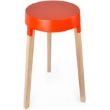 XLBoom | Bijzettafel Timber L diameter 40 cm x hoogte 85 cm naturel, wit bijzettafels mdf, hout tafels meubels | NADUVI outlet
