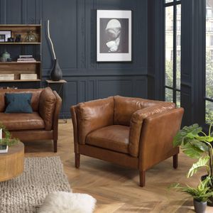 Fauteuil Maëlys vintage leer | Macabane