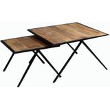 Mister Habitat | Set van 2 Salontafels The Square tafel 1: hoogte 47 cm x breedte 76 cm x lengte 76 naturel, zwart bijzettafels | NADUVI outlet