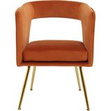 Hearthome & Living | Eetkamerstoel Jolene polyester oranje 63x60x77 cm eetkamerstoelen | NADUVI