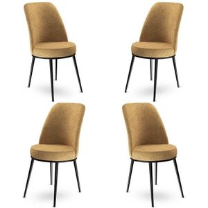 Set van 4 eetkamerstoelen Dexa velvet | Atelier Del Sofa