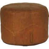 Dimehouse | Poef Pearson Rond lengte 35 cm x breedte 35 cm x hoogte 50 cm cognac poefs leer poefs & krukken meubels | NADUVI outlet
