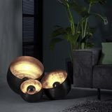 Dimehouse | Vloerlamp Basel medium: lengte 36 cm x breedte 36 cm zwart tafellampen nikkel, metaal tafellampen verlichting | NADUVI outlet