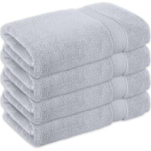 Vitality Pur - Handdoeken Sofia Collectie - Handdoeken set 50x90 – 100% Katoen - Grey - 4 stuks