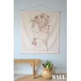Bali Lifestyle | Wandkleed Bunga katoen beige 163.00x150.00 cm wandkleden | NADUVI