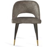 Nacre | Eetkamerstoel Vancouver breedte 55 cm x diepte 60 cm x hoogte 80 cm donkerbruin eetkamerstoelen stof stoelen & fauteuils | NADUVI outlet