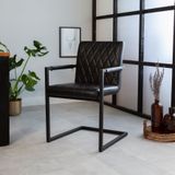 Dimehouse | Ruben Eetkamerstoel breedte 53 cm x diepte 55 cm x hoogte 88 cm zwart eetkamerstoelen pu, kunstleer, metaal | NADUVI outlet