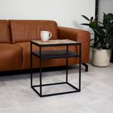 Dimehouse | Nachtkastje Ruby hoogte 55 cmbreedte 45 cm bruin, zwart salontafels teakhout, metaal tafels meubels | NADUVI outlet