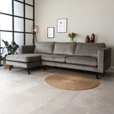 Dimehouse | Hoekbank Gino hoekdeel links velours grijs 270x150 cm hoekbanken | NADUVI