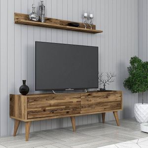 Set van TV-meubel en wandrek Valensiya | Kalune Design