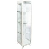 PTMD Collection | Vitrinekast Simple lengte 45 cm x breedte 42 cm x hoogte 188 cm wit vitrinekasten metaal kasten meubels | NADUVI outlet