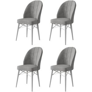 Set van 4 eetkamerstoelen Ritim velvet | Atelier Del Sofa