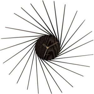 Wall clock Helix XL wood veneer black