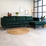 Dimehouse | Hoekbank Gino hoekdeel rechts velours groen 270x150 cm hoekbanken | NADUVI