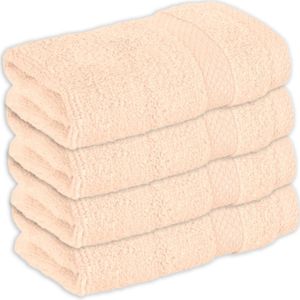 Vitality Pur - Handdoeken Sofia Collectie - Gastendoekje 30x50 – 100% Katoen - Peach - 4 stuks