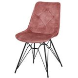 4uDesigned | Eetkamerstoel Bacchus lengte 86 cm x breedte 47.5 cm x diepte 60 cm x zithoogte roze eetkamerstoelen velvet, | NADUVI outlet