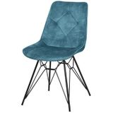 4uDesigned | Eetkamerstoel Bacchus lengte 86 cm x breedte 47.5 cm x diepte 60 cm x zithoogte blauw eetkamerstoelen velvet, | NADUVI outlet