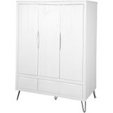 Coming Kids | Kledingkast Xenia 3-deurs hout wit 138.00x180.00x55.00 cm kindermeubels | NADUVI