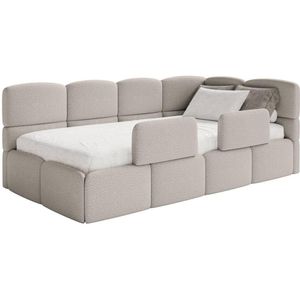 NADUVI Collection - Jeugdbed Chloe - Greige - Teddystof - Met Opbergvak en Rails