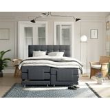 Drôme | Boxspring Elektrisch Luxa breedte 140 cm x lengte 200 cm antraciet boxsprings gestoffeerd, hout bedden & matrassen | NADUVI outlet