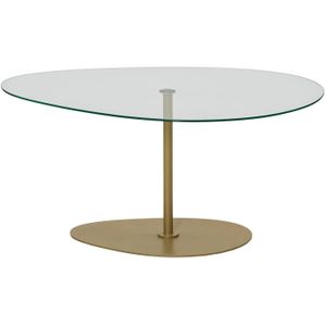 Kalune Design - Perla - Salontafel - Transparant - Goudkleurig - Glas - Ovaal