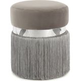 Hearthome & Living | Hocker Rebecca polyester grijs 38x38x45 cm poefs | NADUVI