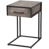 Dimehouse | Laptoptafel Tamar lengte 45 cm x breedte 35 cm x hoogte 60 cm grijs bijzettafels acaciahout, metaal meubels | NADUVI outlet