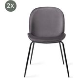 Urban Lifestyle | Set van 2 eetkamerstoelen Austin hoogte 81.5 cm x breedte 49 cm x diepte 56 cm x zithoogte antracietgrijs | NADUVI outlet