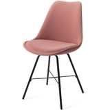 Urban Lifestyle | Eetkamerstoel June - totaal: breedte 47.5 cm x diepte 59.5 cm x roze, zwart eetkamerstoelen velvet, metaal | NADUVI outlet