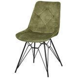 4uDesigned | Eetkamerstoel Bacchus lengte 86 cm x breedte 47.5 cm x diepte 60 cm x zithoogte groen eetkamerstoelen velvet, | NADUVI outlet