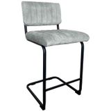 4uDesigned | Barkruk Rachel breedte 50 cm x diepte 53 cm x hoogte 99 cm x zithoogte grijs barkrukken velvet, metaal poefs | NADUVI outlet