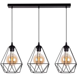 Zwarte hanglamp eettafel Diament 3-lichts | NADUVI Collection